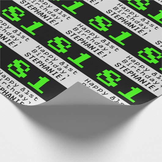 81ste verjaardag - Nerdy / Geeky stijl "81" en naa Cadeaupapier (Hoek)