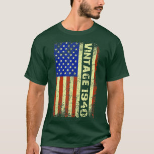 82 jaar oude geschenken  1940 Amerikaanse vlag 82e T-shirt