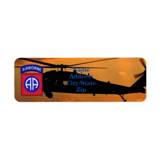 82e ABN DIV Luchtlandingsdivisie Fort Bragg Vetera Etiket (Voorkant)