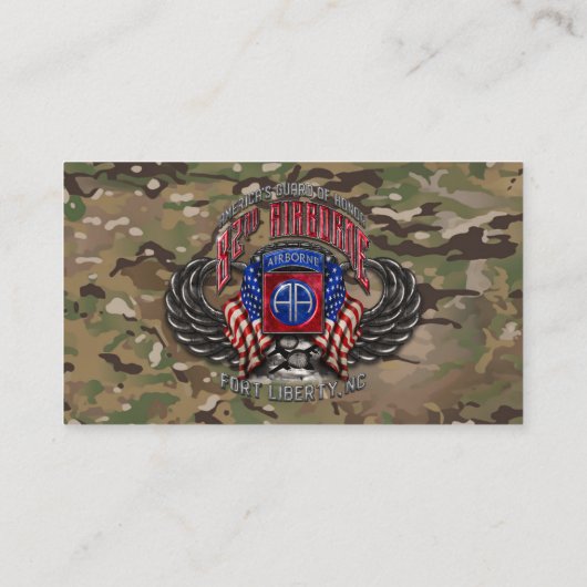 82e Airborne Camo Visitekaartje (Achterkant)