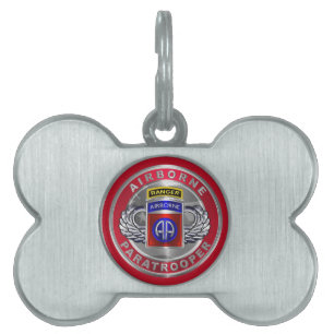 82e Airborne Divisie Paratrooper Huisdieren Naamplaatje