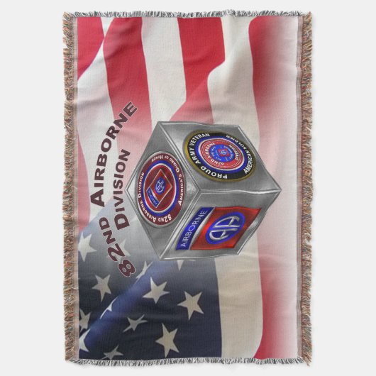 82e Airborne Division Custom Cube Design Deken (Voorkant Verticaal)
