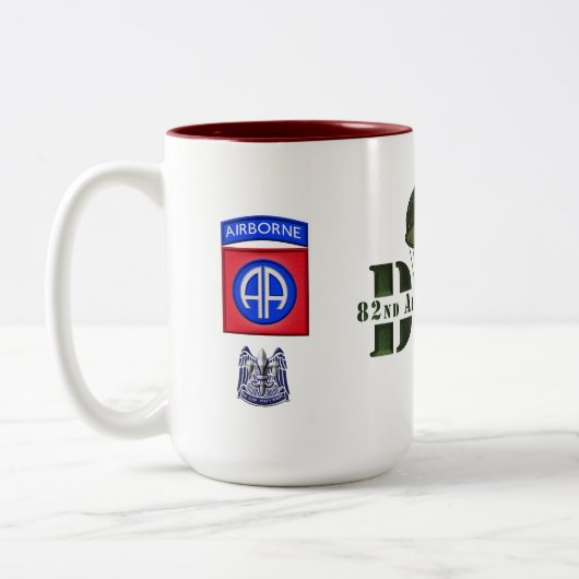 82e Airborne Division "DAD" Travel Mug Tweekleurige Koffiemok (Links)