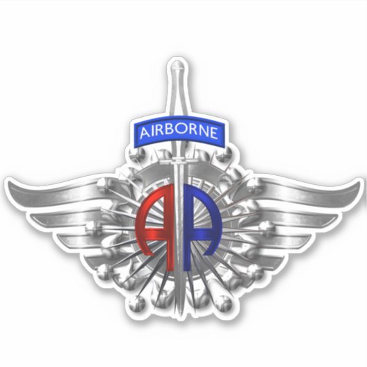 82e Airborne Division Double AA Wings Sticker (Voorkant)
