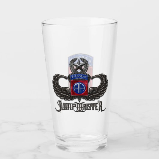 82e Airborne Jumpmaster 16 oz Pint Glass Glas (Voorkant)