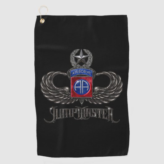 82e Airborne Jumpmaster Golfhanddoek (Voorkant)