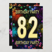82e anniversaire Invitation fête feux d'artifice (Devant / Derrière)