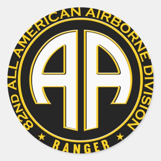 82e Casual patch voor alle Amerikaanse Airborne Ra Ronde Sticker (Voorkant)