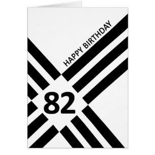 82e diagonaal ontwerp zwarte lijn Birthday