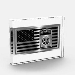 82e divisie Airborne stalen vlag met patch Fotoblokken