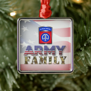 82e familie van de Airborne Division Army Metalen Ornament