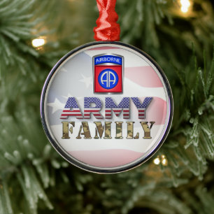 82e familie van de Airborne Division Army Metalen Ornament