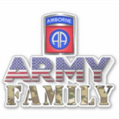 82e familie van de Airborne Division Army Sticker (Voorkant)