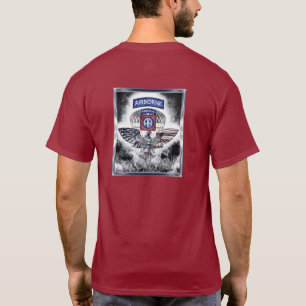 82e Luchtlandingsdivisie explosieve omlijst maroon T-shirt