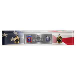 82e Luchtlandingsdivisie Sergeant First Class SFC Naambordje