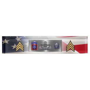 82e Luchtlandingsdivisie Sergeant SGT Naambordje