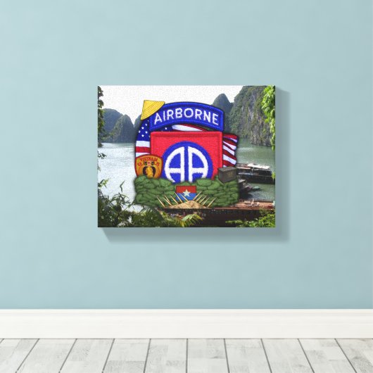 82e Luchtlandingsdivisie Vietnam Oorlogsveteranen Canvas Afdruk (Insitu (Houten vloer))