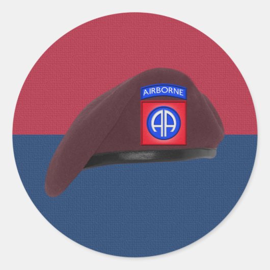82e luchtvaartsector Iconic Beret Ronde Sticker (Voorkant)