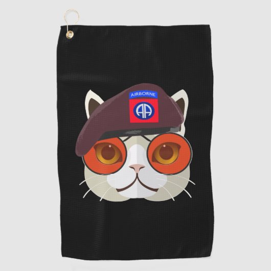 82e luchtverkeersdivisie "too Cool Cat" Golfhanddoek (Voorkant)