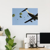 82e sprong in de lucht vanaf C-17-Poster Poster (Thuiskantoor)