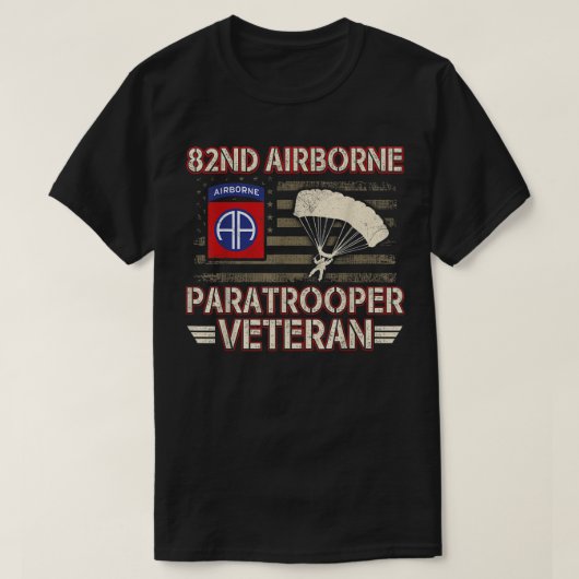 82e T-shirt Vétérinaire du parachutiste aéroporté, (Design devant)
