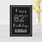 82e verjaardag: Art Deco Style # 82 en aangepaste  Kaart (Gele Bloem)
