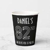 82e verjaardag: Art Deco Style + aangepaste naam Papieren Bekers (Achterkant)