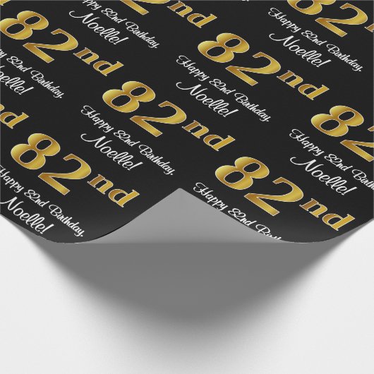 82e verjaardag: Elegante luxe Faux Gold look # Cadeaupapier (Hoek)