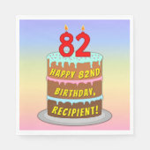 82e verjaardag: Fun Cake and Candles + Custom Name Servet (Voorkant)