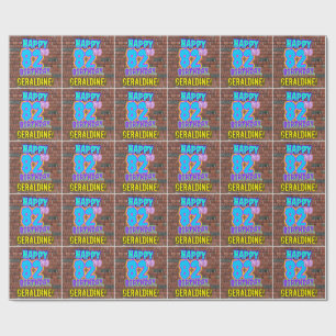 82e verjaardag: Fun, Urban Graffiti geïnspireerd K Cadeaupapier