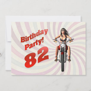 82e verjaardag met een meisje op een motor kaart