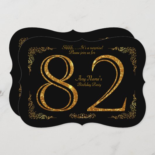 82e verjaardag van het feest 82e grote Gatsby, zwa Kaart (Voorkant / Achterkant)