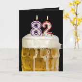 82e verjaardag zwarte bier kaart (Gele Bloem)