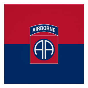 82e Veteraan, divisie Vlag militaire veteraan Perfect Poster
