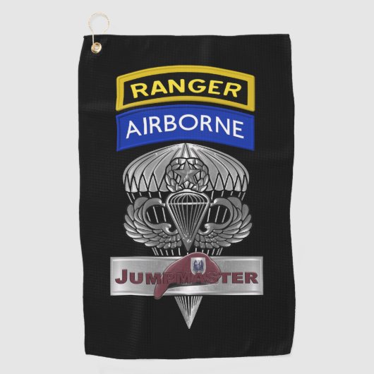 82nd Airborne Division Airborne Ranger Jumpmaster Golfhanddoek (Voorkant)