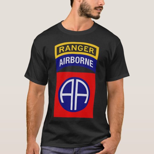 82nd Airborne Division Patch met Ranger Tab - Par T-shirt (Voorkant)