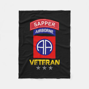 82nd Airborne Shirt - 82nd Airborne Sapper Veteraa Fleece Deken