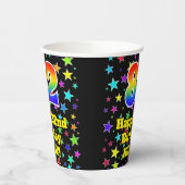 82ste verjaardag: Fun Stars Pattern en Rainbow 82 Papieren Bekers (Links)