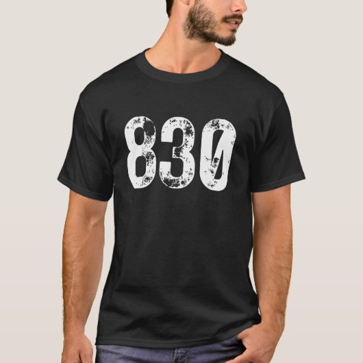 830 Area Code New Braunfels TX Mobile Area Code 83 T-shirt (Voorkant)