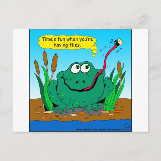 833 vliegende cartoon briefkaart (Voorkant)