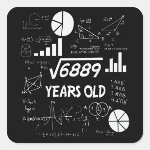 83 jaar oude Bday Wiskunde Teacher 83ste verjaarda Vierkante Sticker
