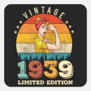 83-jarige vrouwen Bday 1939  83rd Birthday Vierkante Sticker