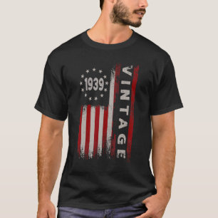 83 Year Old Vintage 1939 American Flag 83rd Birth T-shirt