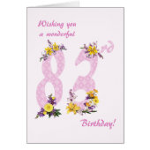 83e anniversaire Fleur numéros décorés (Devant)