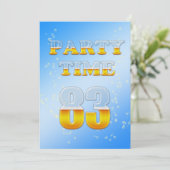 83e anniversaire invitation à la fête avec bière (Debout devant)