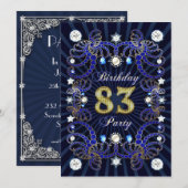 83e anniversaire invitation de fête avec des masse (Devant / Derrière)