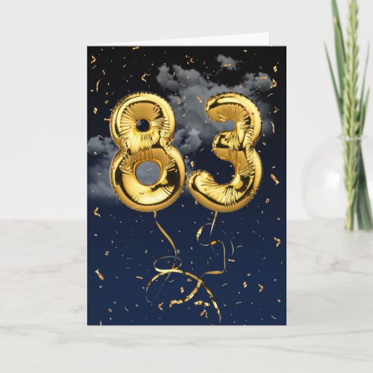 83e Anniversaire Mylar Balloon or et carte Confett (Devant)