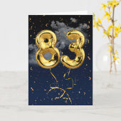 83e Anniversaire Mylar Balloon or et carte Confett (Fleur jaune)