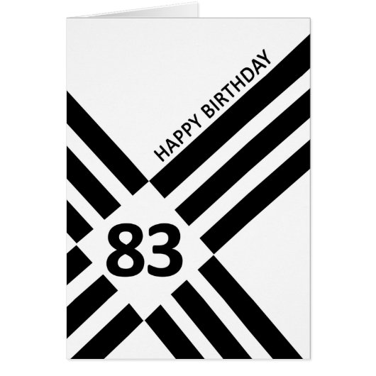 83e diagonaal ontwerp zwarte lijn Birthday (Voorkant)