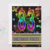 83e fête d'anniversaire Invitation avec bulles (Devant)